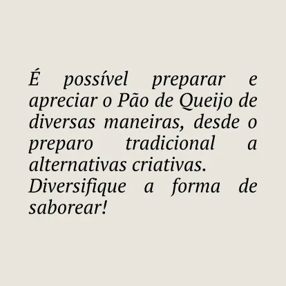 Informações Pão de Queijo